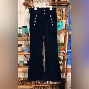 Express Navy Bell Flare Super High Rise size 6